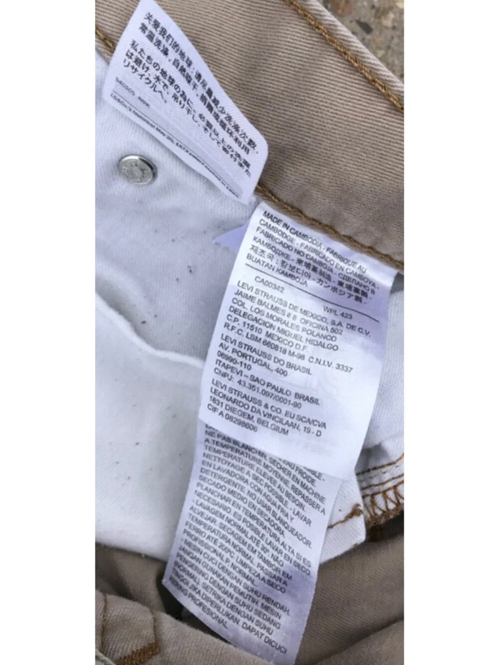 Levi's 508 Regular Taper Tan Cotton Denim Jeans 34